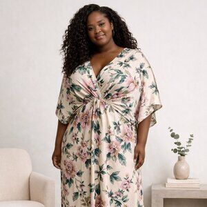 Petal & Pup ricki floral satin gown - pink floral NWT